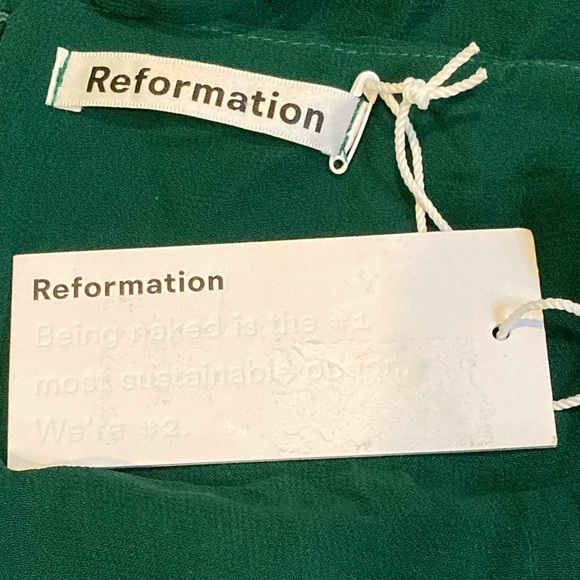 NWT Reformation Emerald Celestia Midi Spaghetti Strap Dress - Sz 8 - Picture 11 of 13